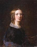Sophie Adlersparre Portrait with the side-curls that were most common as part of 1840s women's hairstyles. oil painting on canvas